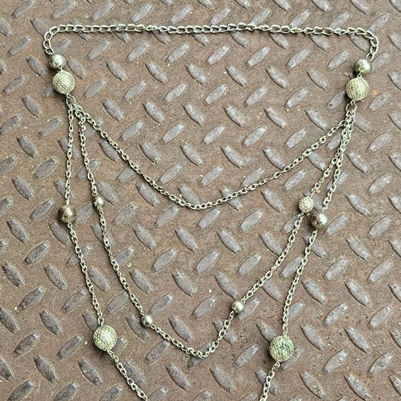 Women Necklace Long Chain Statement Silver Tone Fashion Jewelry - Picture 10 of 10